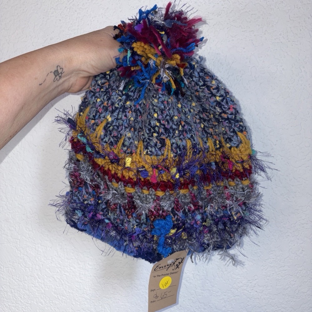 Brand New Artisan Made Quirky Funky Retro Hipster Fun Knit Beanie NWT$65